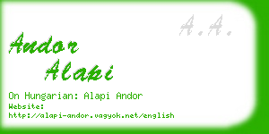 andor alapi business card